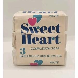 NOS Vintage Sweet Heart Complexion Bar Soap 3 Pack (9oz Total)